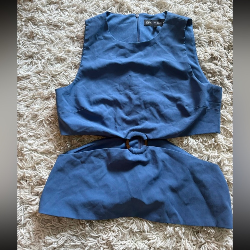Blue Zara cut out top
